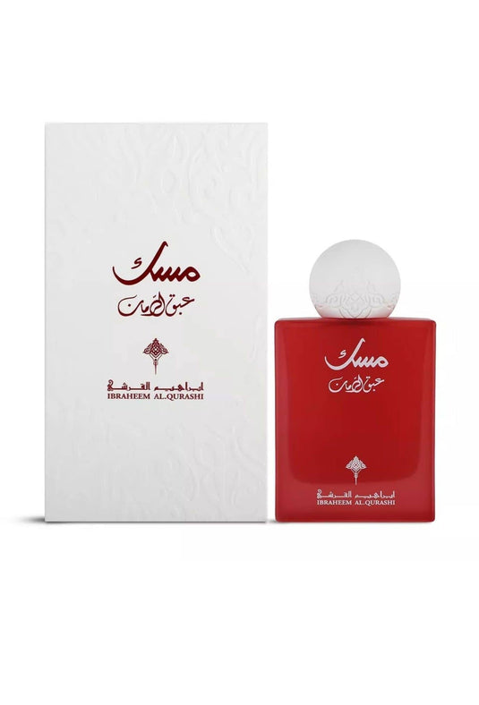 Worood Oud Fragrances Red Bottle of Floral Woody Musk Fragrance with Elegant Packaging